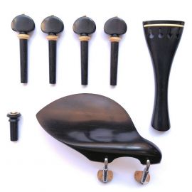 Violin Pegs Ebony Wood Hill Model With Golden Ring Ball 4/4 (Pack Of 4