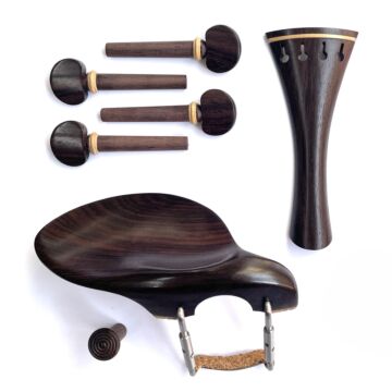 Set Violin English, round tp, Rosewood/Boxwood