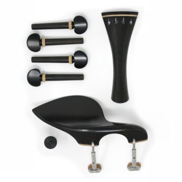 Set Violin English, round tp, Ebony/Boxwoo
