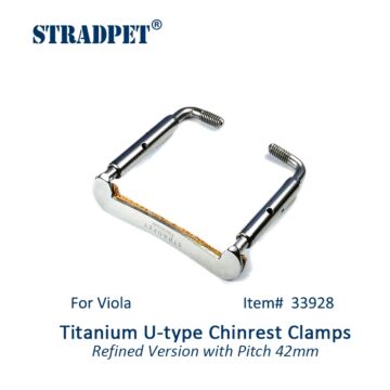 Chinrest U Screw Viola Titanium, pitch 42mm, Bright