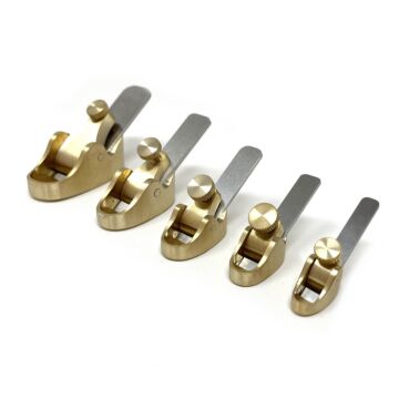 Finger Planes Brass by Cremona tools with blades, arched and flat soles