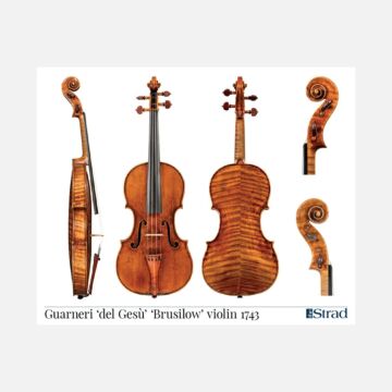 Poster Guarneri del Ges&ugrave; violin &quot;Brusilow&quot; 1743