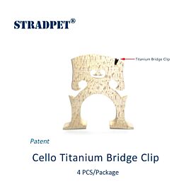 Titanium Cello Bridge Clip in gun gray, 4 pcs set
